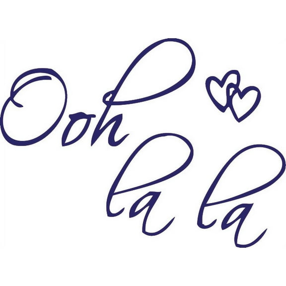 Purple 22" X 14" OOH LA LA Paris France Hearts Love Quote Vinyl Wall Decal Decor Art Sticker