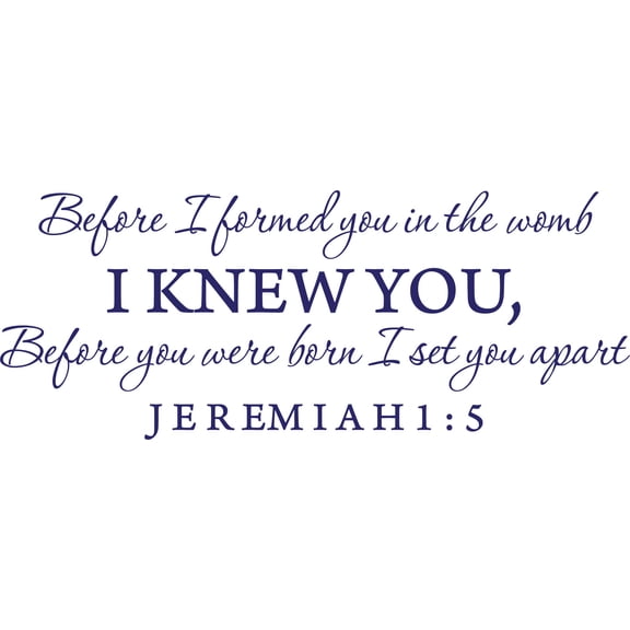 Purple 22" x9" Decaltor Before I formed you in the womb Jeremiah 1:5 Vinyl wall art family mother newborn bible prayer Inspirational quotes and saying home décor