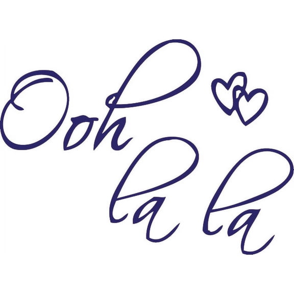 Purple 24.5" X 18" OOH LA LA Paris France Hearts Love Quote Vinyl Wall Decal Decor Art Sticker