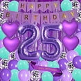 thumbnail image 1 of Purple 25TH birthday Party Decorations Supplies Purple theme Happy Birthday sash 40inch Foil Balloons Number 25 Heart Foil Balloons Purple Curtains Risehy, 1 of 2
