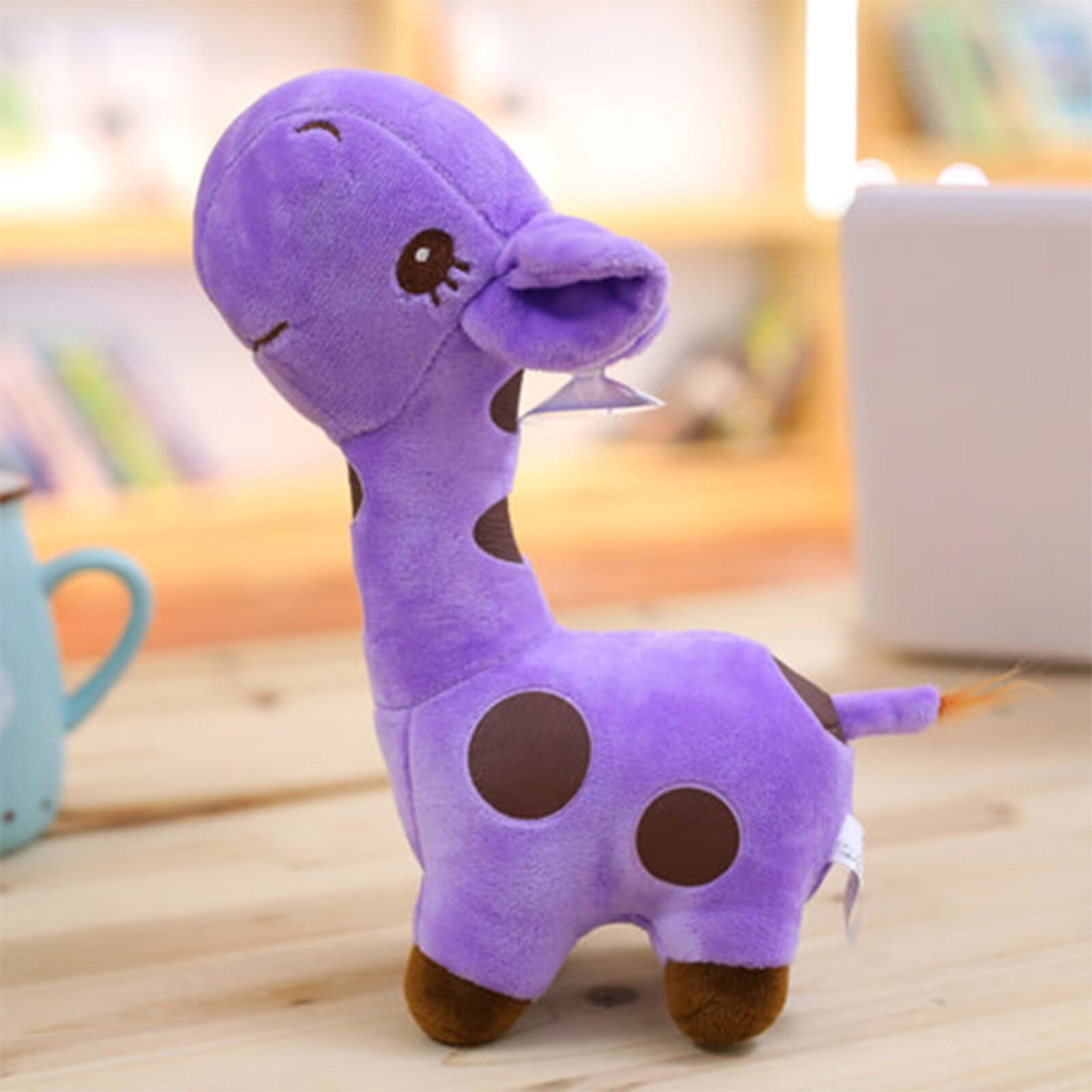 Purple 25cm Cute Giraffe Plush Toy Pendant Soft Deer Stuffed Cartoon