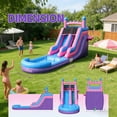 thumbnail image 1 of Chantmo 26ft Inflatable Water Slide for Adults 100% PVC with Big Splash Pool Widen Slide Shallow Pool 950w Air Blower for Backyard Park Purple, 1 of 8