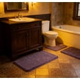 thumbnail image 1 of Purple 3-Piece Lamb Wool Bathroom Rug Set - Soft Non-Slip Absorbent Bath Mat, Stylish Elegant Home Decor Rug for Bathroom, Laundry Room & Powder Room Accessories, 1 of 11