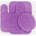 thumbnail image 1 of Gorgeous Home Linen Bathroom 6 Modern Solid Print 3-Count Purple Polyester Bath Rugs, 18 x 28, Non-Slip Backing, 1 of 3