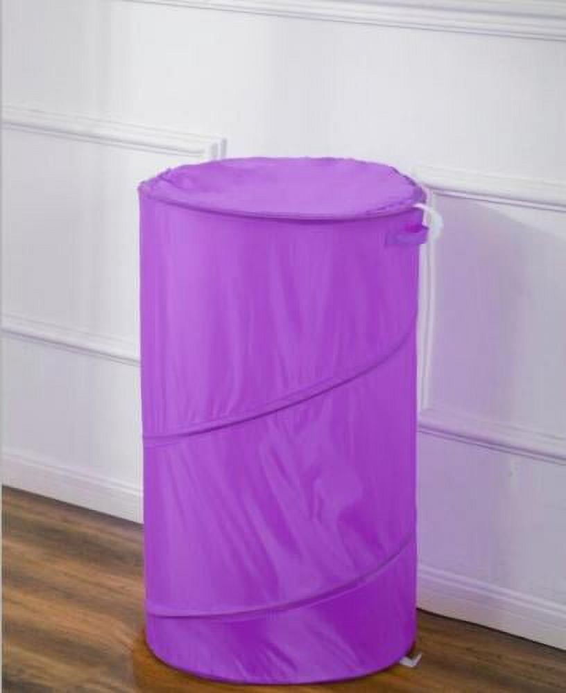 Purple 30" Laundry Hamper Basket Pop Up Durable Wired Bath & Home