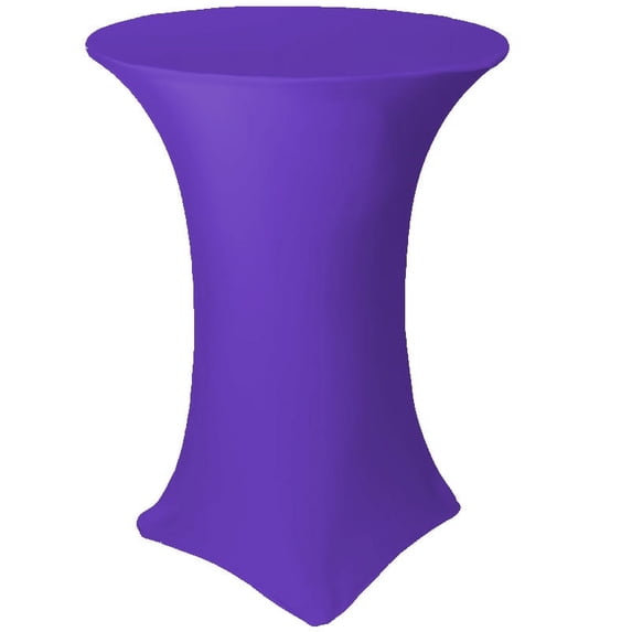 Purple 30 x 42 Fitted Stretch Spandex Highboy Cocktail Cover by Banquet Tables Pro