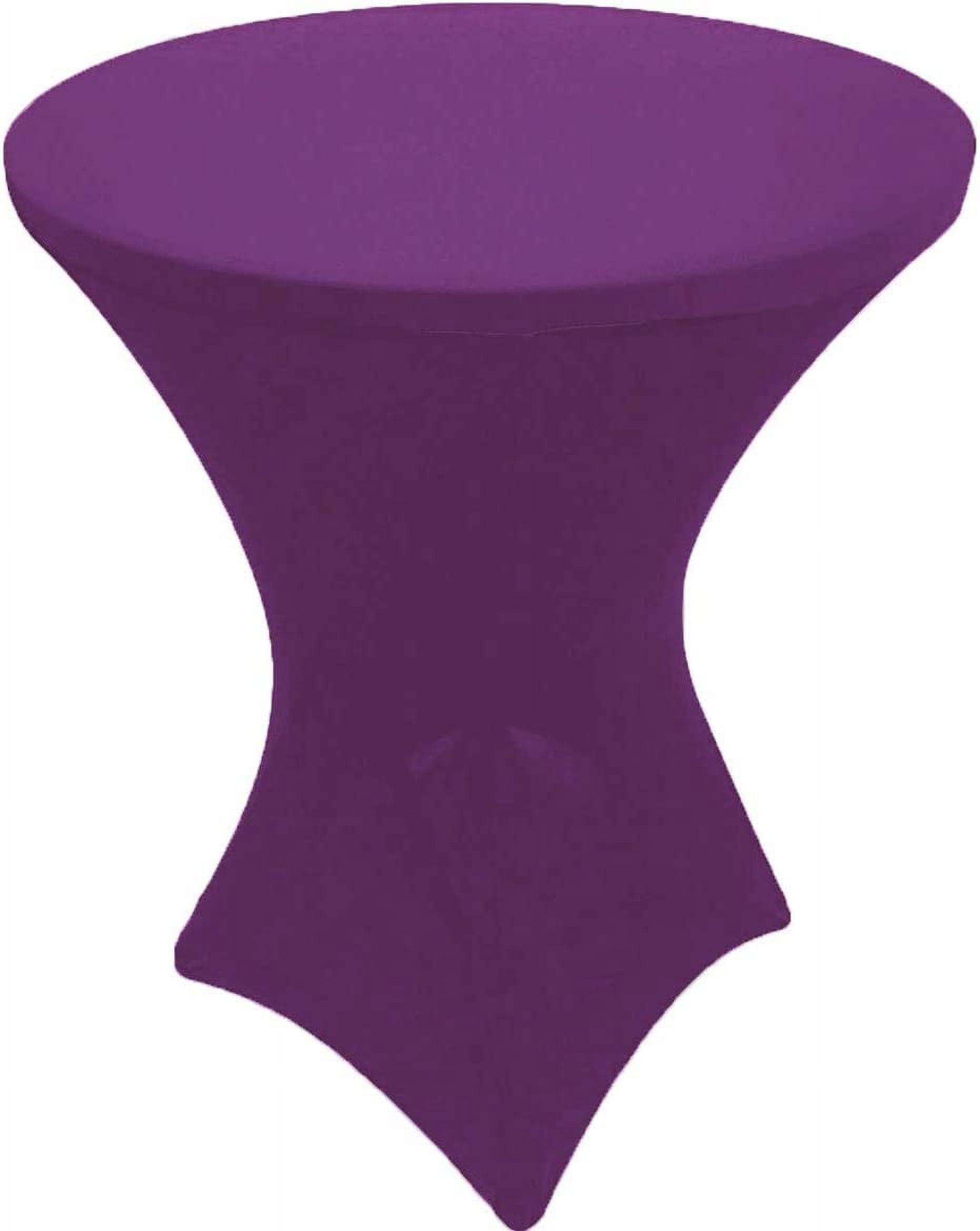 Purple 32X42 Inches Cocktail Highboy Spandex Fitted Stretch Tablecloth