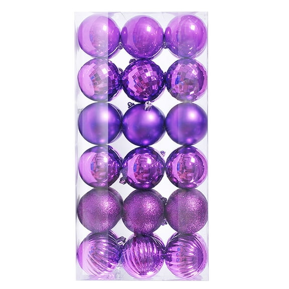Purple 36 Pieces Tiny Christmas Ornament 1.2 Inch For Tree Decoration
