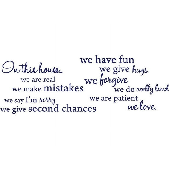 Purple 37" x 40" In this house, We are Real... Vinyl Wall Art Home Decor Decal Sticker