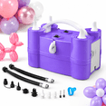 Purple 4-in-1 Triple Nozzle Electric Balloon Pump for All Balloon Types ...