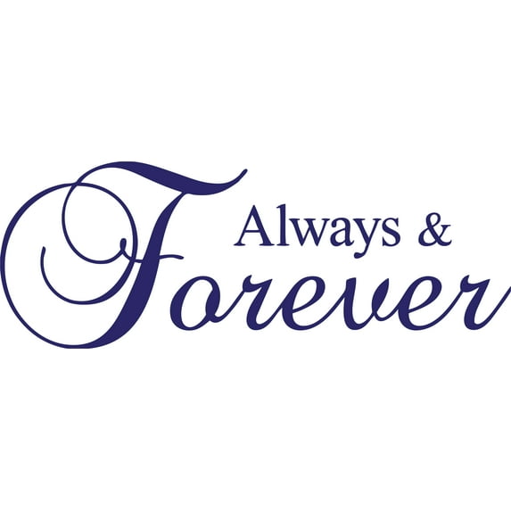Purple 44" x 16" Decaltor Always And Forever sty3 Quotes Sayings Words Art Decor Lettering Vinyl Wall Art Inspirational Uplifting