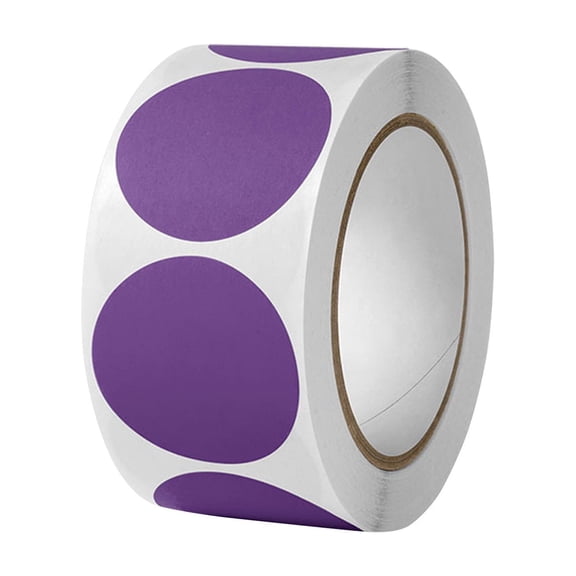 Purple 500-Piece 1-Inch Colored Dot Stickers For Decoration, Adhesive Labels For Craft Scrapbooking, Multi-Use Marking Dots For Organizing