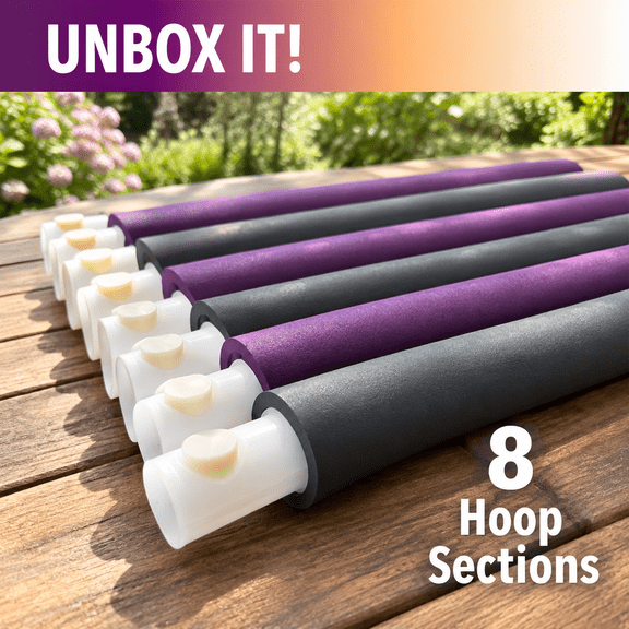 Purple 5LB Detachable Sections Weighted Fitness Hoop Exercise Accessory
