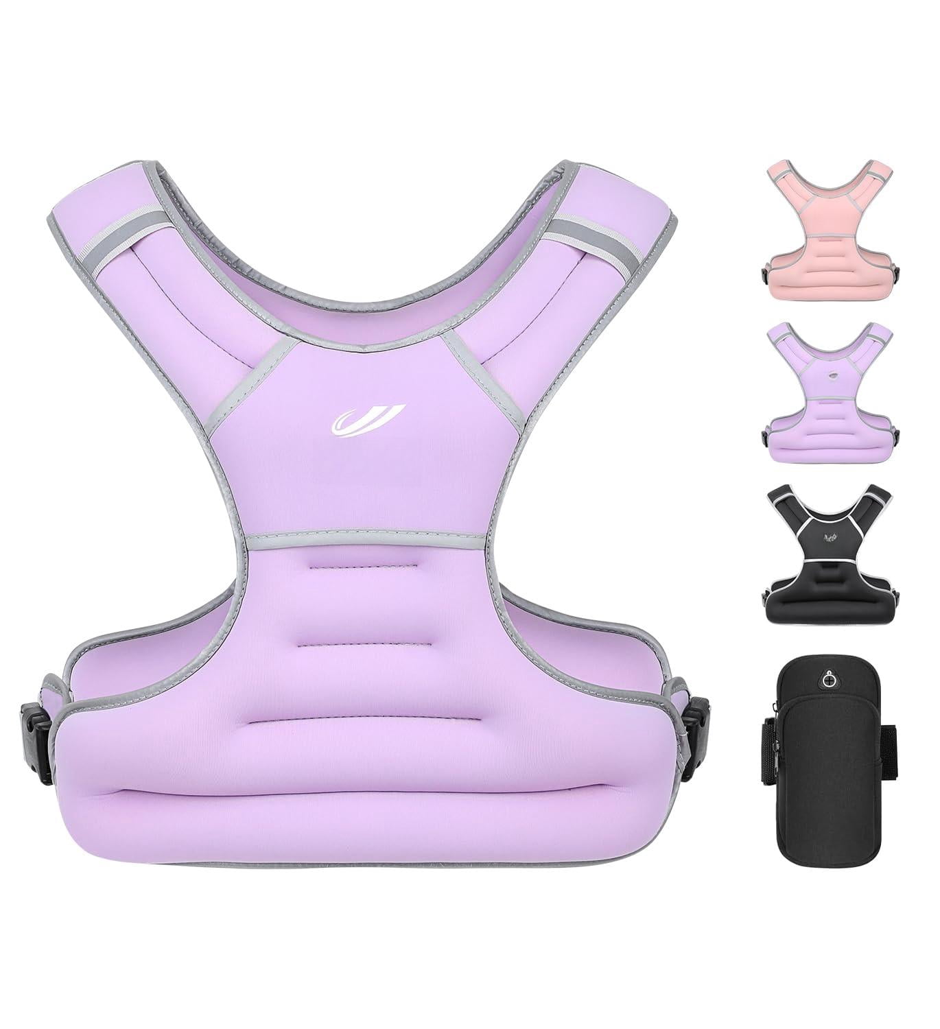 Purple 6 lbs Weighted Vest for Walking Running Workout Fitness