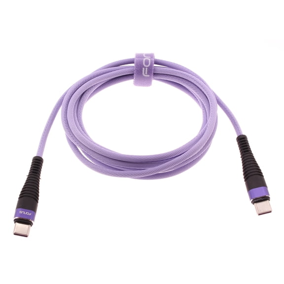 Purple 6ft PD Cable Type-C to USB-C for Samsung Galaxy S25/Edge/Plus/Ultra - Long Charger Cord Power Wire Sync Braided Fast