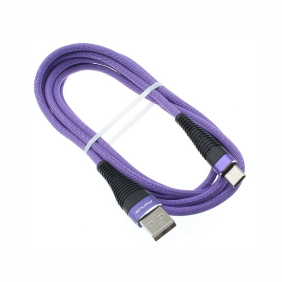 Purple 6ft USB Cable for OnePlus 10 Pro Phone - Type-C Charger Cord Power Wire Compatible With OnePlus 10 Pro