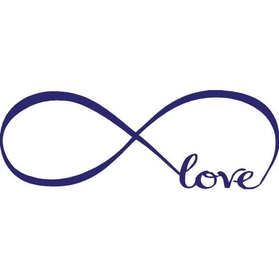 Purple 7" x 22" Infinity Symbol Word Love Vinyl Art Decal