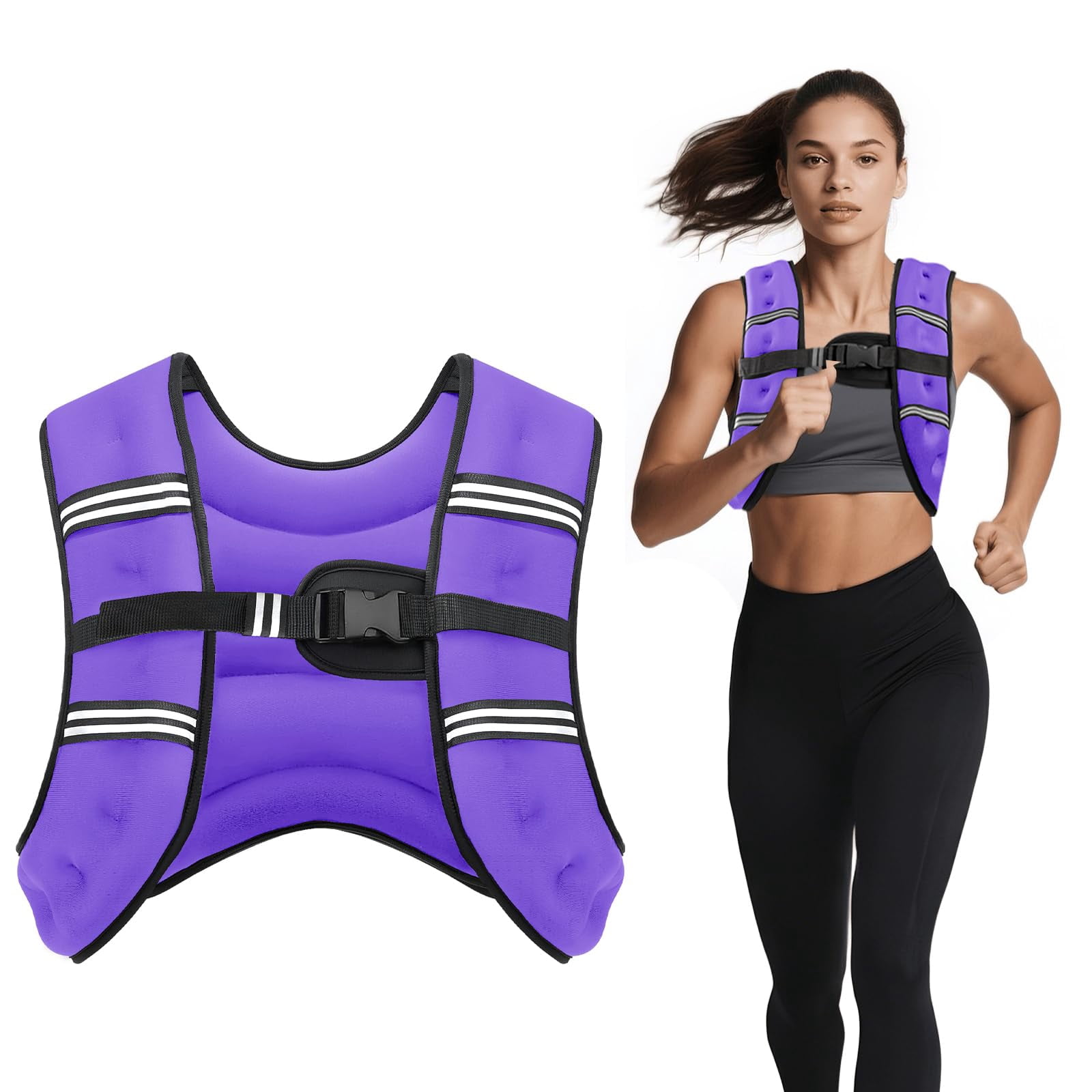 Purple 8LB Weighted Vest for Men and Women Workout Fitness