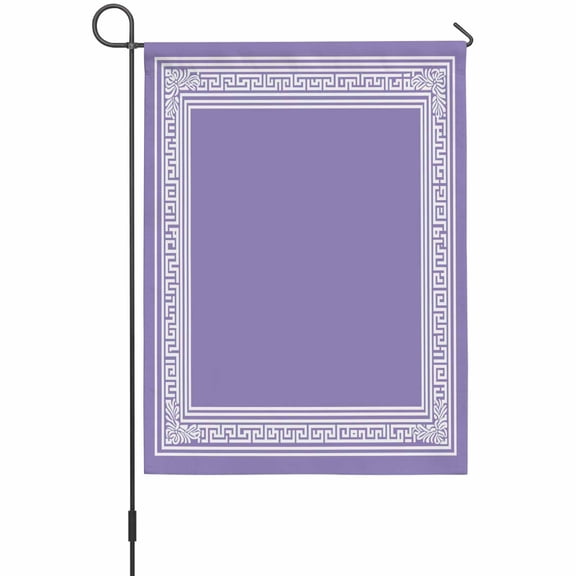 Purple Abstract Art House Flags For Outdoor, Geometric Greek Key Country Farm Small Double Side Yard Flags Weather Proof House Decor for Lawn Outside Holiday 28 x 40 Inches