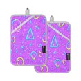 thumbnail image 1 of Purple Abstract Geometric Pattern Set of 2 Heat-Resistant Quilted Pads, Silver Polyester, 7" x 9.8", 1 of 7