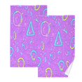 thumbnail image 1 of Purple Abstract Geometric Pattern Set of 2 Pure Cotton Towels, 16'' x 28'', Highly Absorbent and Soft, 1 of 8