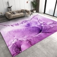 thumbnail image 1 of Purple Abstract Marble Living Room Area Rug, Modern Popular Decorative Art Indoor Non-Slip Rug, Machine Washable Breathable Durable Carpet for Bedroom Bedside Porch Entryway Office 5x8ft, 1 of 7