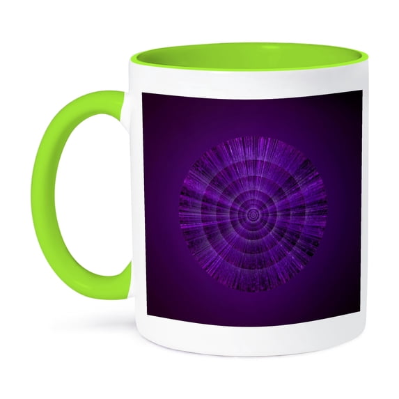 3dRose, Purple Abstract Modern Iris Graphic, 15oz Two-Tone Green Mug