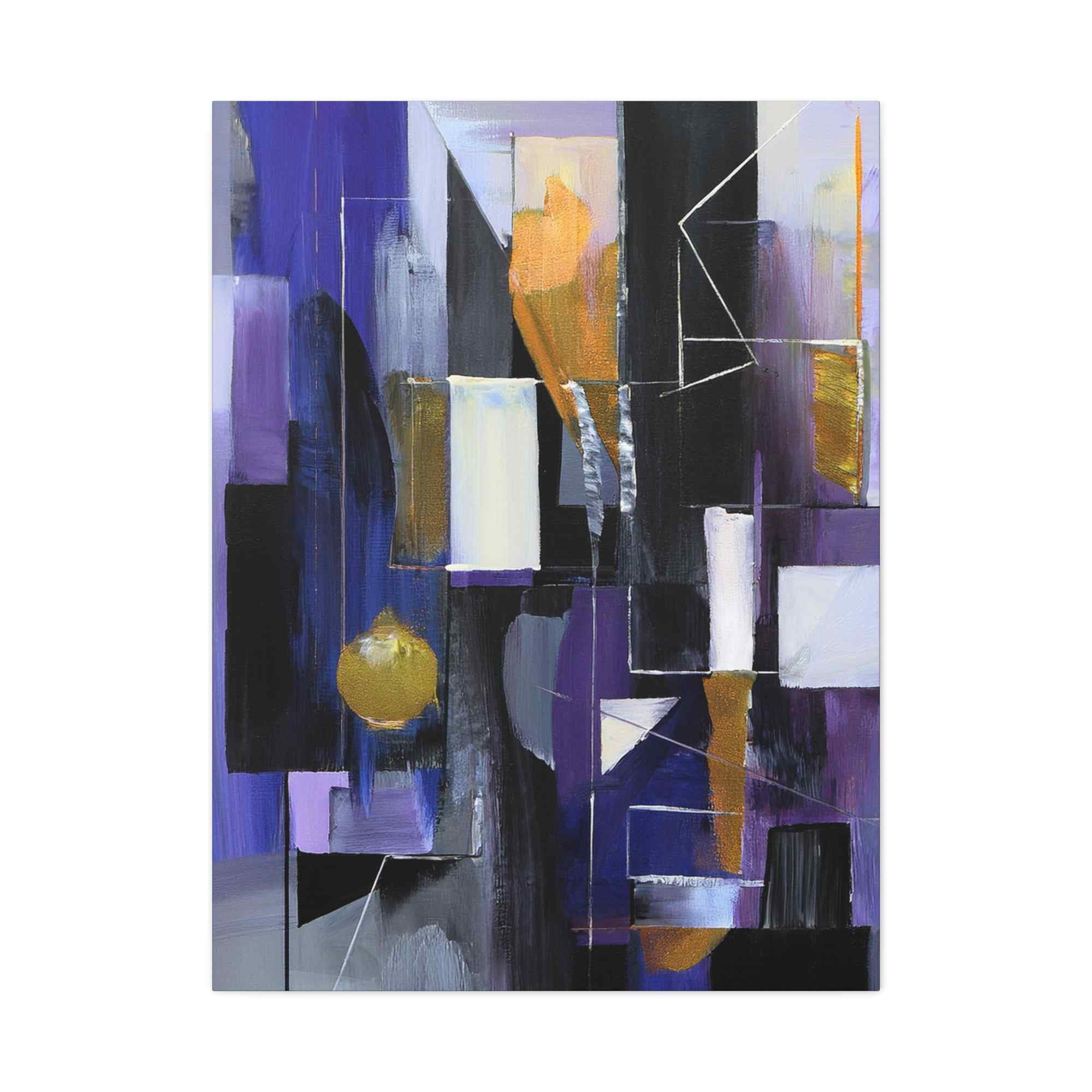 Wood Inner Frame Purple Abstract Painting Print Canvas 20x24,20x30,24x30, 24x32,24x36 ...
