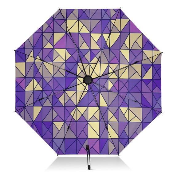 Purple Abstract Pattern Extra Large Automatic Umbrella, UV Protection, Waterproof, Auto Open and Close