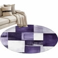 thumbnail image 1 of Purple Abstract Round Area&nbsp;Rug 3.3ft Modern Rustic Geometric Non-Slip&nbsp;Washable Circle Rugs Soft Felt Indoor Floor Mat for Bedroom Kitchen Living Room Bathroom, 1 of 9