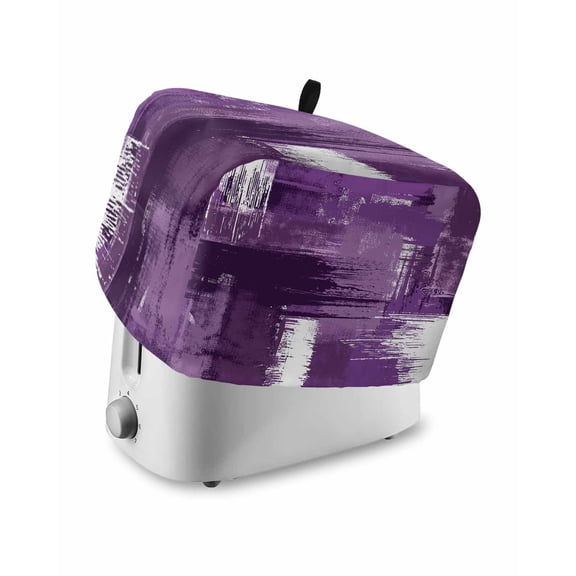 Purple Abstract Toaster Cover 2 Slice, Modern Mottled Art Oil Painting Dustproof Bread Machine Oven Cover with Storage Pockets, Fits Most Kitchen Toasters Protector