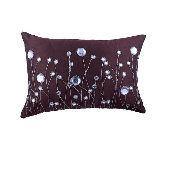 Purple Accent Pillow Covers, Designer Purple King Shams, 20x36 inch (50x90 cm) Silk King Pillow Shams, Contemporary King Shams - Plum Bling