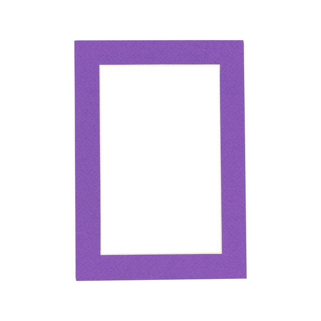 Purple Acid Free 12x16 Picture Frame Mats with White Core Bevel Cut for 8x10 Pictures - Fits 12x16