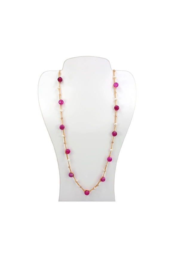 Purple Agate Knotted Necklace