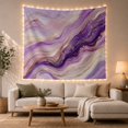 thumbnail image 1 of Purple Agate Waves Across Cream Marble, Dramatic Abstract for Decor Enthusiasts, Mineral Art, Housewarming Gift, Tapestry Wall Hanging for Bedroom and Living Room, 1 of 7