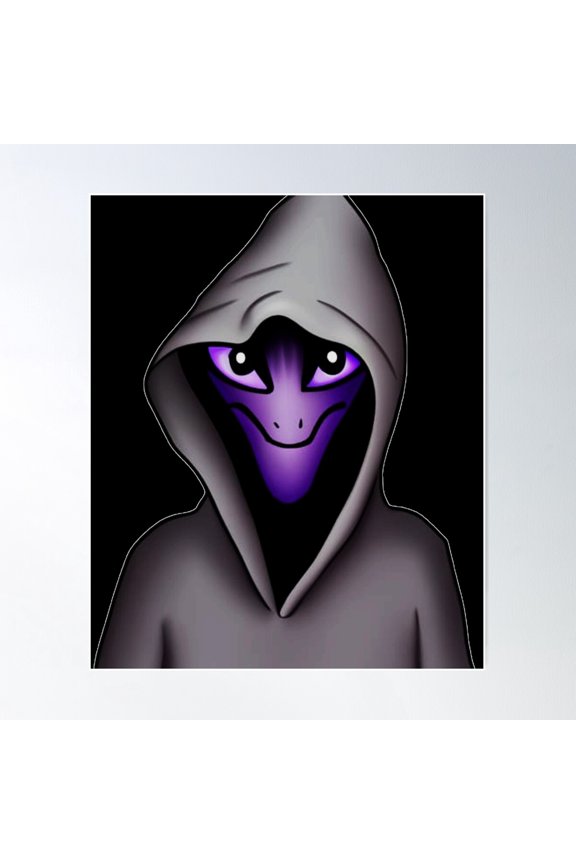 Purple Alien In A Grey Hoodie Graphic Poster Wall Art, Modern Wall Decor For Living Room Bedroom, 12x18 UNFRAMED