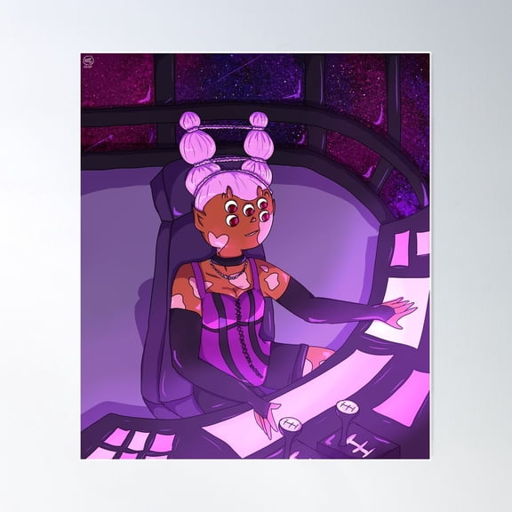 Purple Alien Poster Wall Art, Modern Wall Decor For Living Room Bedroom, 8x12 UNFRAMED