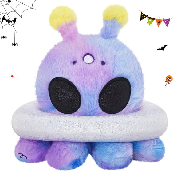 7" Purple Alien Stuffed Animal Plush Toy, Soft Tie Dye Space Creature - Cute Weird Galaxy Toy for Kids and Adults
