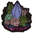thumbnail image 1 of Purple Amethyst Crystal Patch Lotus Flowers Hippie Embroidered Iron In, 1 of 2