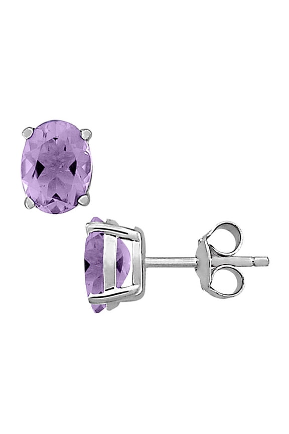 Gem & Harmony Purple Amethyst Earrings 1.20 Carat (Ctw) in Sterling Silver for Women