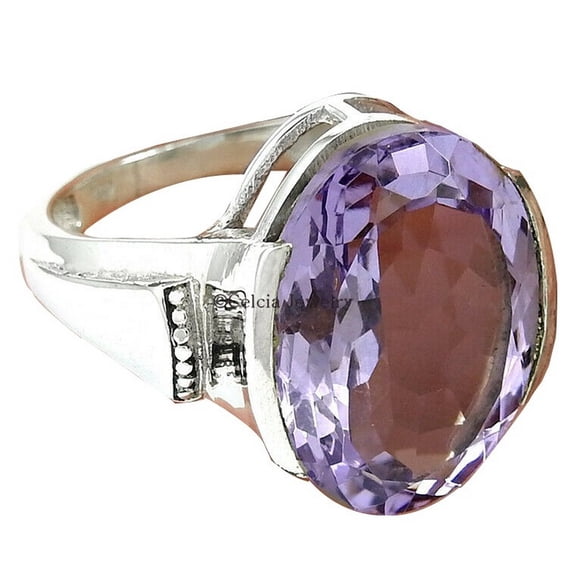 Purple Amethyst Gemstone Pear Shape Band Ring, Unique Handmade Designer Attractive jewelry, Beautiful Womens Gift Ring, Amazing February Birthstone Ring