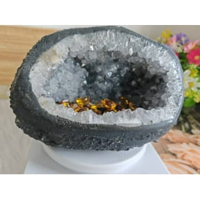 Purple Amethyst Geode (766g), Beautiful Raw Crystal Stone, Size For 3.94*2.36*2.95