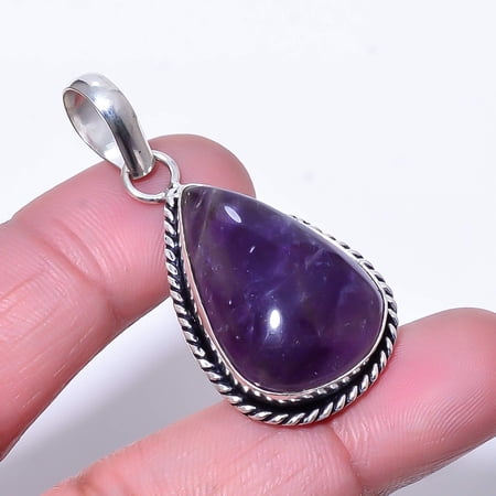 Purple Amethyst - Mashamba Handmade 925 Sterling Silver Pendant 1.76" P33
