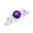 thumbnail image 1 of Rosec Jewels Purple Amethyst Promise Ring with Diamond for Women (AAA Grade), 14K White Gold, US 7.00, 1 of 5