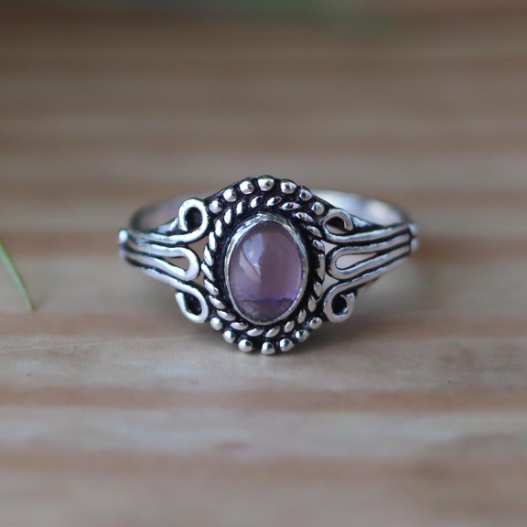Purple Amethyst Ring, Oval Shape Gemstone Ring, 925 Sterling Silver Ring, Designer Ring, Handmade Ring, Unique Ring, Fashions For Women*****