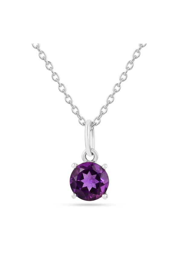 Purple Amethyst Solitaire Necklace