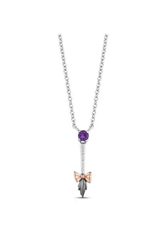Purple Amethyst Winnie The pooh Eeyore Tail Pendant Cute Cartoon Donkey Pendant- 925 Sterling Silver Eeyore Dangle Charm Pendant For Women- Dainty Pendant Necklace