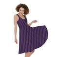 thumbnail image 1 of Purple And Black Halloween Pattern Print Sleeveless Knee Length Dress, Halloween Decorative Fashion Summer Maxi Dress For Women, 1 of 4