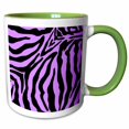 thumbnail image 1 of 3drose, Purple and Black Zebra Print, 15oz Two-tone Green Mug, 1 of 6
