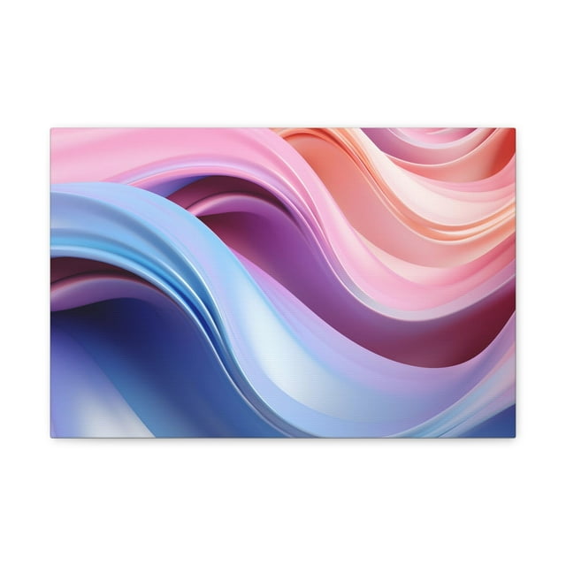 Purple And Blue Abstract Soft Pastel Waves Canvas Wall Art for Home